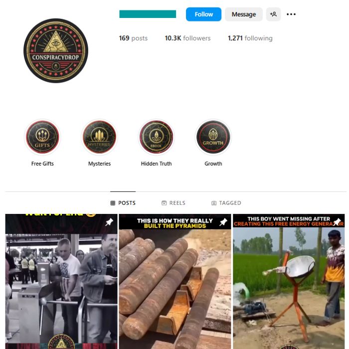 10K Conspiracy Theories Instagram Account for sale