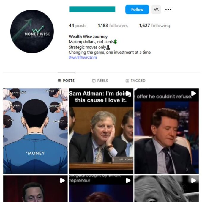 1K Entrepreneur Motivation Instagram Account for sale