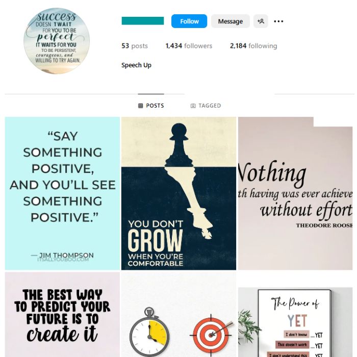 1K Motivation Success Instagram Account for sale