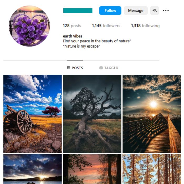 1K Nature Landscapes Instagram Account for sale
