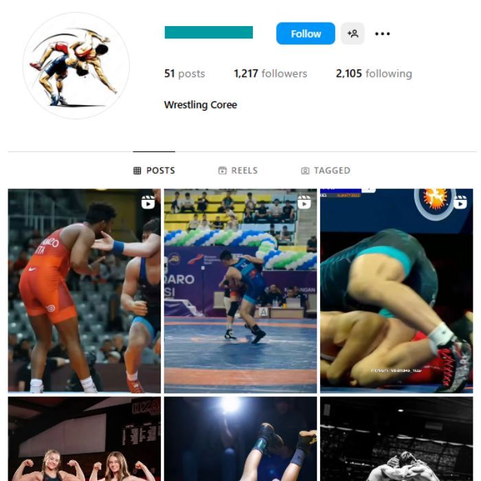 1K Sports Wrestling Instagram Account for sale