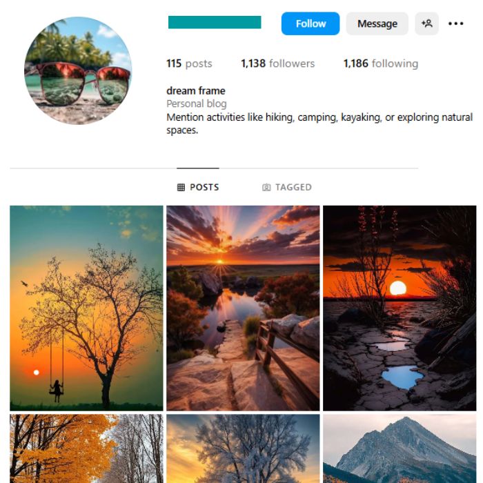 1K Travel Photography Instagram Account for sale