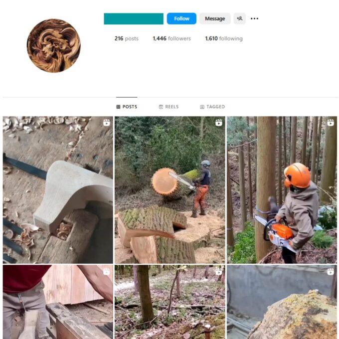 1K Woodworking Instagram Account for Sale