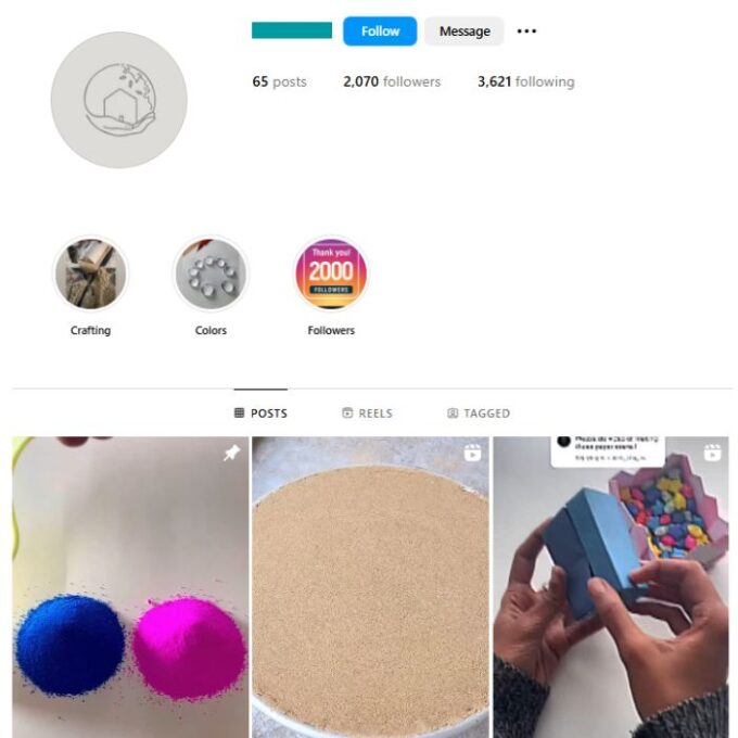 2K Art & Crafts Instagram Account for sale