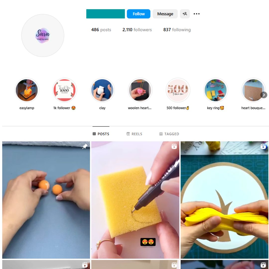 2K DIY Crafts Instagram Account for Sale