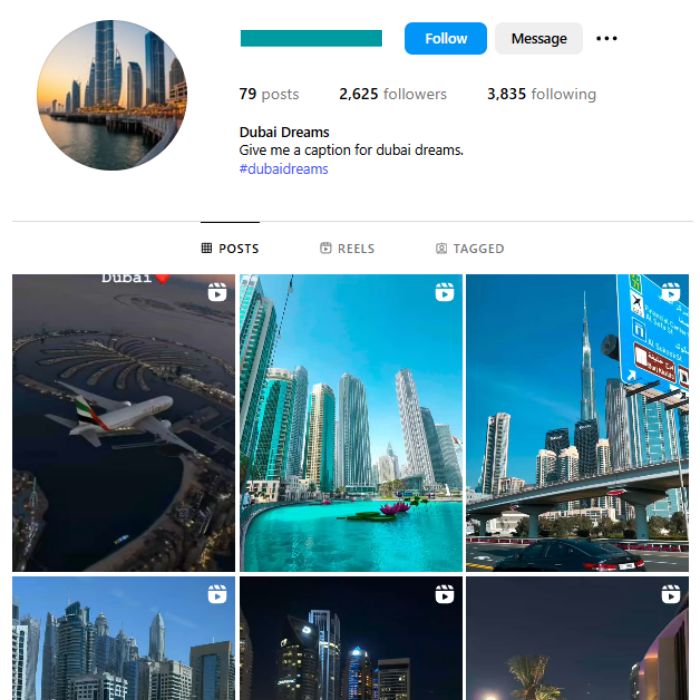 2K Dubai Explore Instagram Account for sale