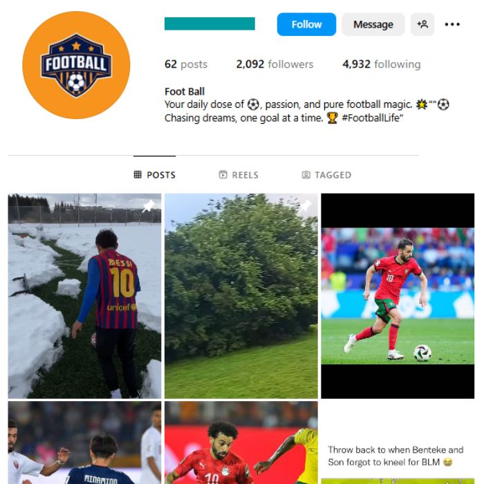 2K Football Soccer Instagram Account for sale
