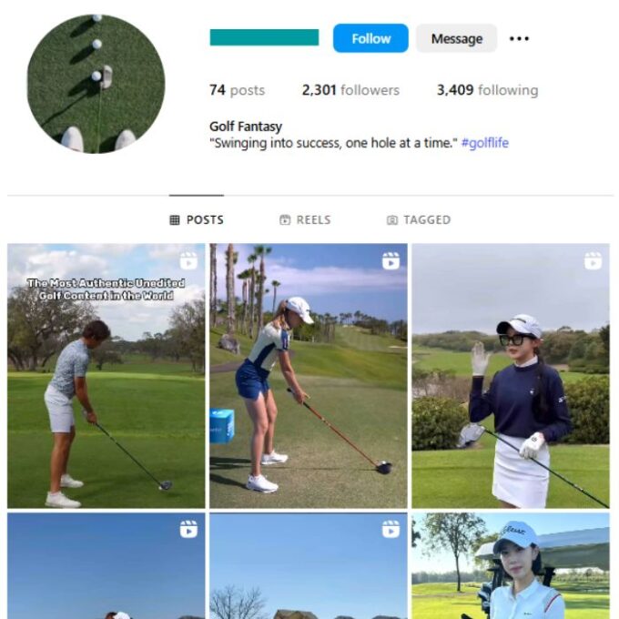 2K Golf Sports Instagram Account for sale