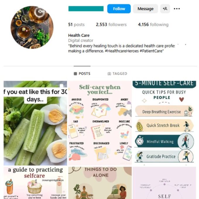 2K Healthy Lifestyle Instagram Account for sale