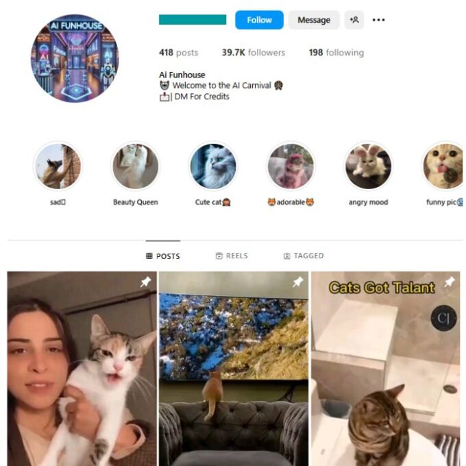 39K Pets Cats Instagram Account for sale