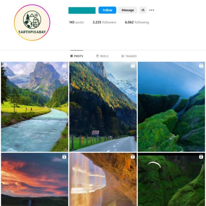 3K Eath Travel Nature Instagram Account for Sale