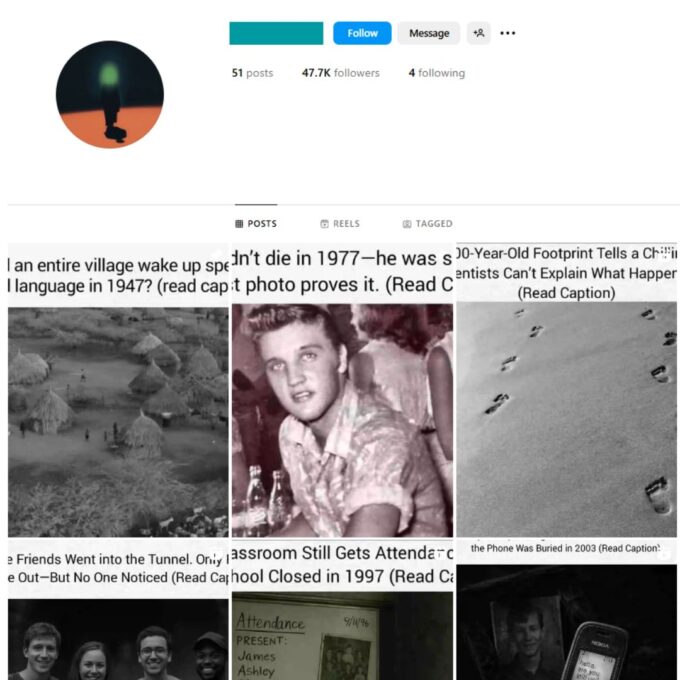45K History Secrets Instagram Account for Sale
