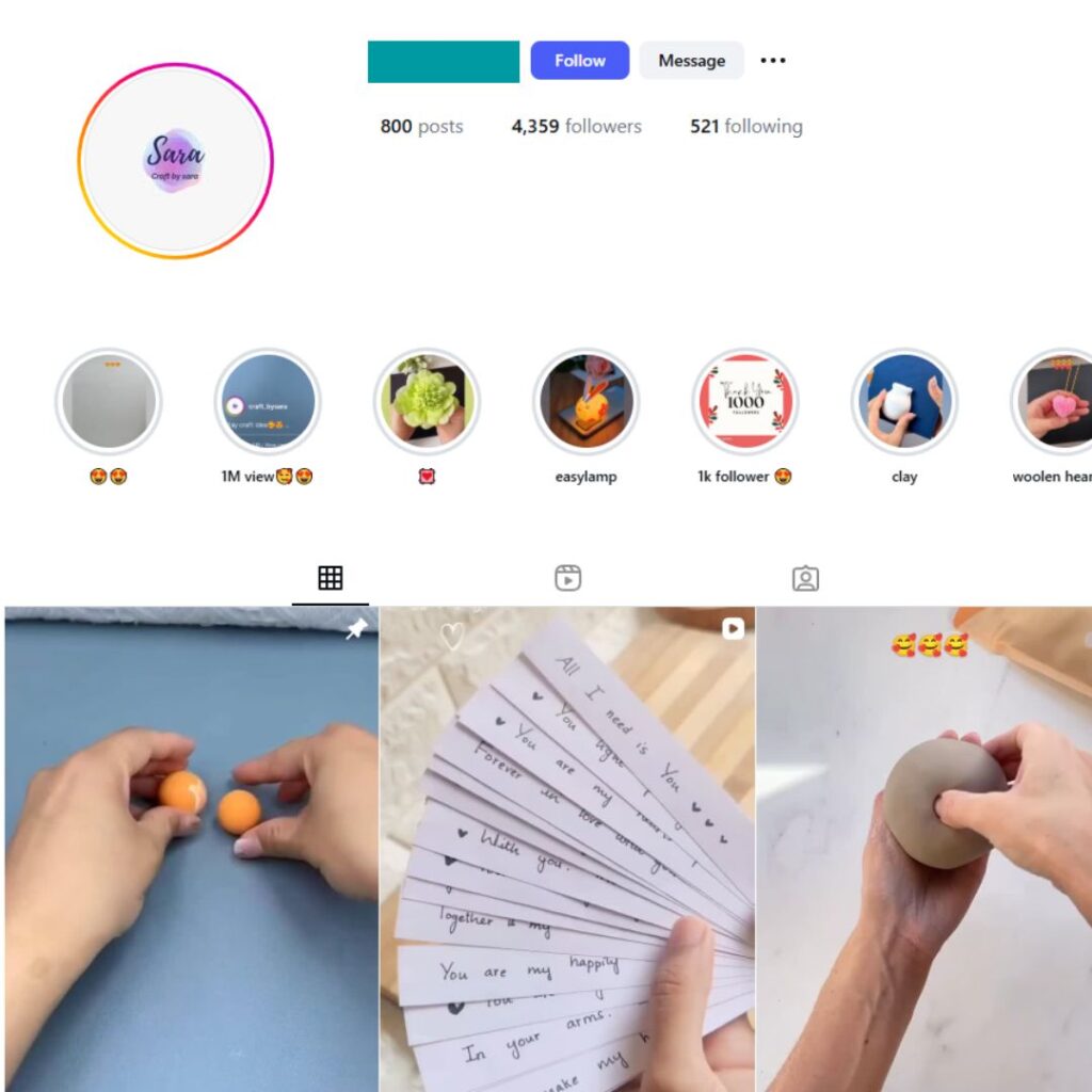 4K DIY Crafts Instagram Account for Sale