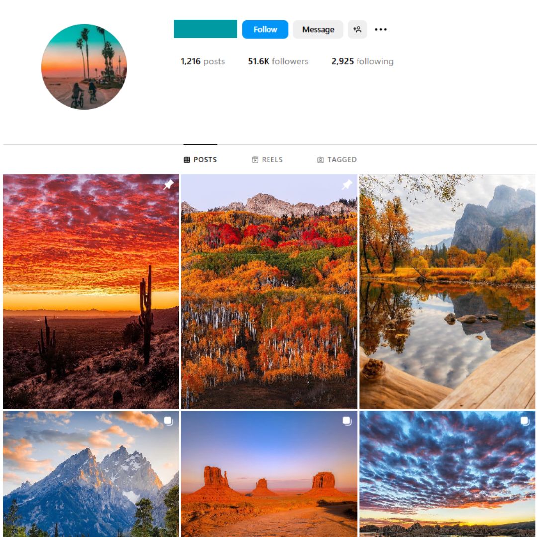 50K Travel Hiking Instagram Account for Sale
