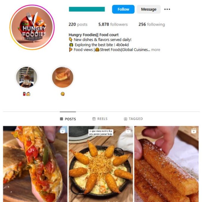 5K Food Cuisine Instagram Account for sale