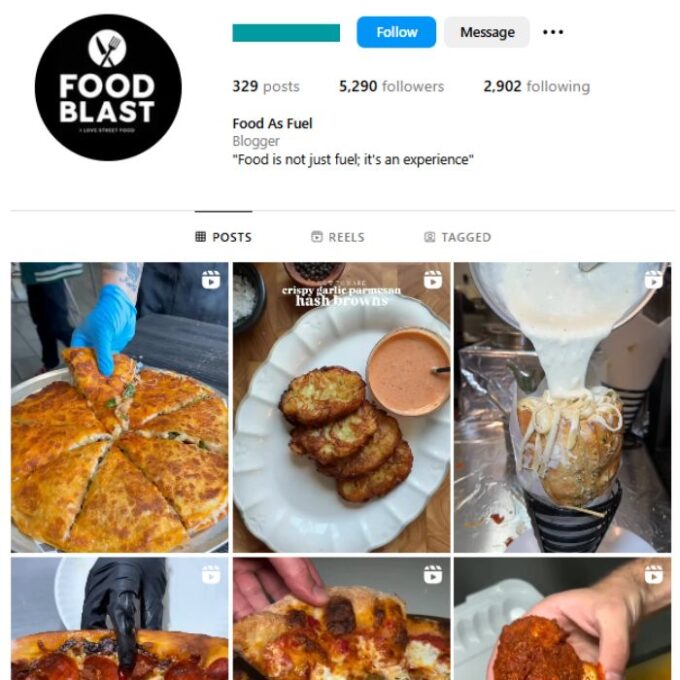 5K Food Reels Instagram Account for sale