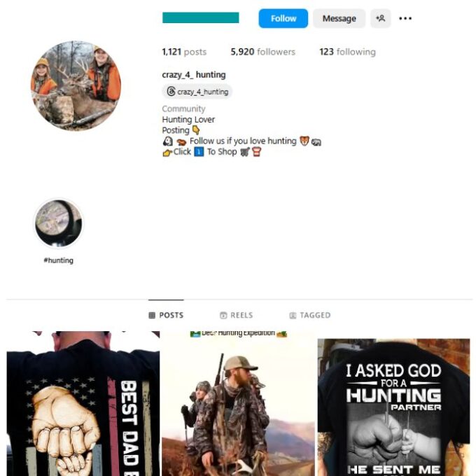 5K Hunting Sports Instagram Account for sale