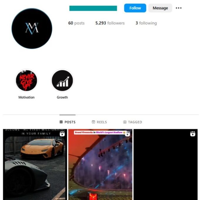 5K Motivation Luxury Instagram Account for sale