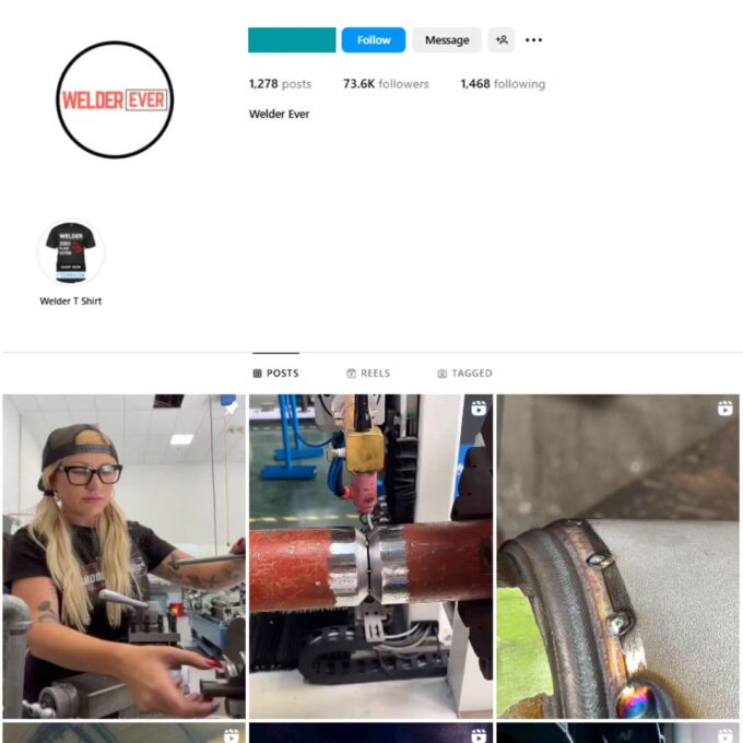 70K Mechanics Welder Instagram Account for Sale
