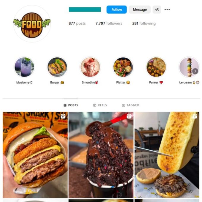 7K Fast Food Instagram Account for sale