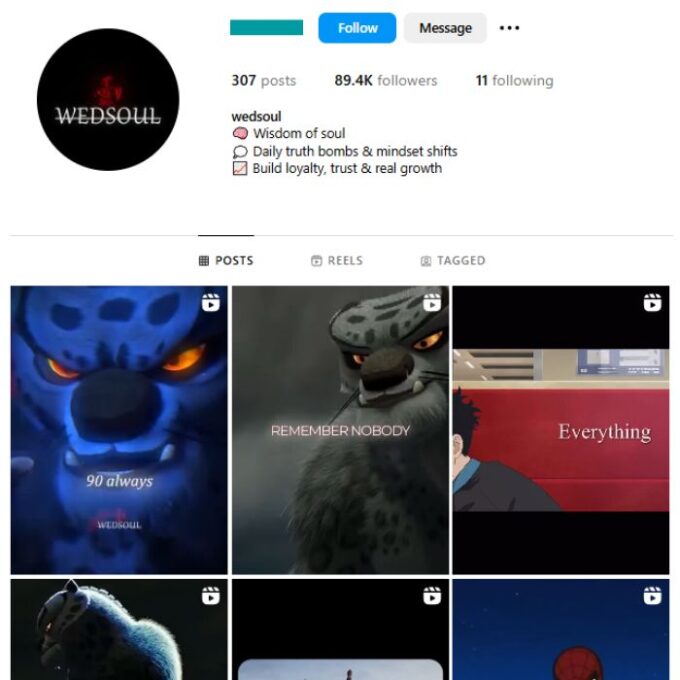 85K Motivation Mindset Instagram Account for sale