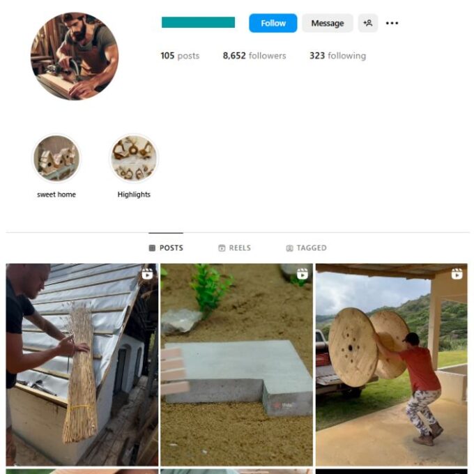 8K Woodwork Tools Instagram Account for sale