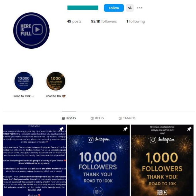 95K Science Experiments Instagram Account for sale