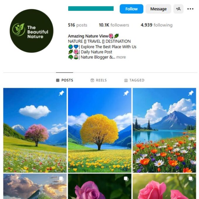 10K Nature Garden Instagram Account for sale