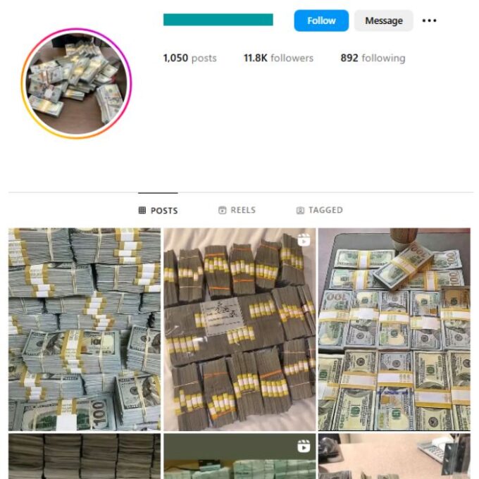11K Millionaire Cash Instagram Account for sale