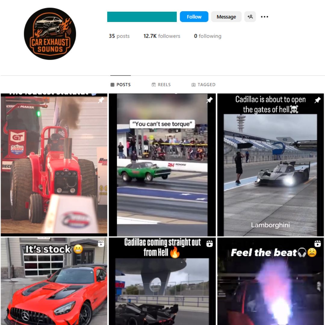 12K Fast Cars Instagram Account for Sale