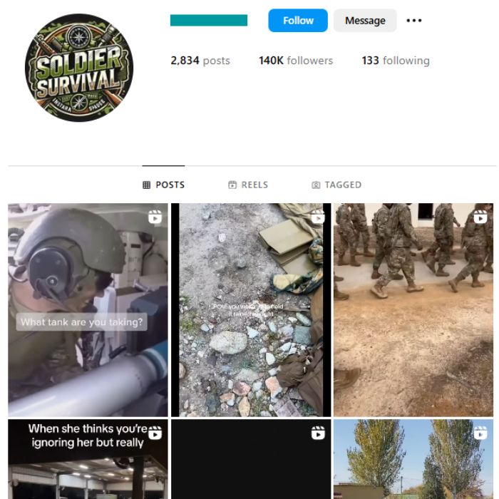 140K Army Military Instagram Account for sale