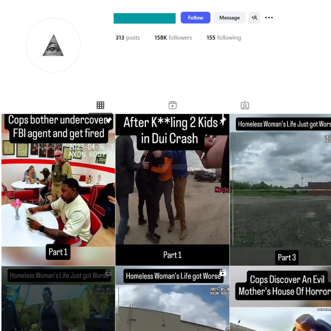 160K Police Bodycam Instagram Account for Sale
