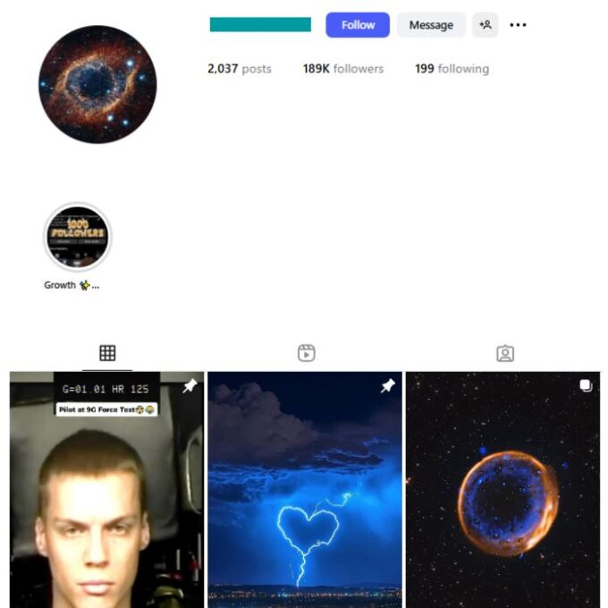 180K Astronomy Space Instagram Account for sale