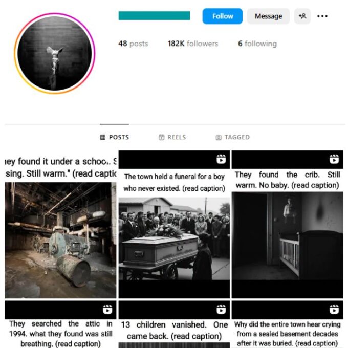 180K Conspiracy Theories Instagram Account for sale