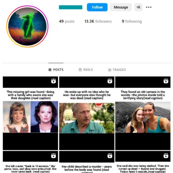 19K Mystery Stories Instagram Account for sale
