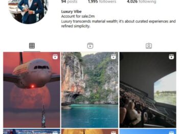 1K Aviation Luxury Instagram Account for sale