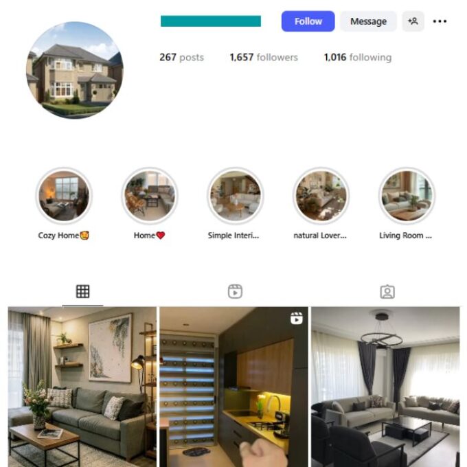 1K Cozy Interior Decor Instagram Account for sale