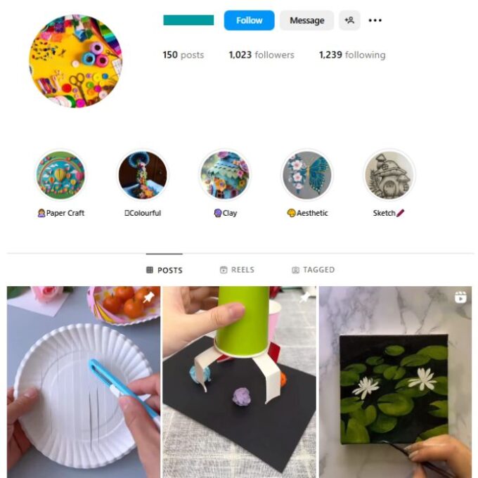 1K Creative Art Instagram Account for sale