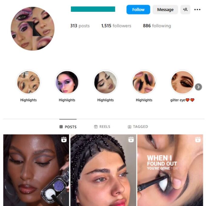 1K Eyelashes Makeup Instagram Account for sale