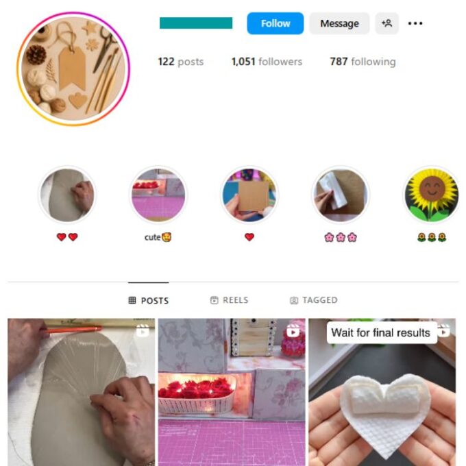 1K Handicraft DIY Instagram Account for sale