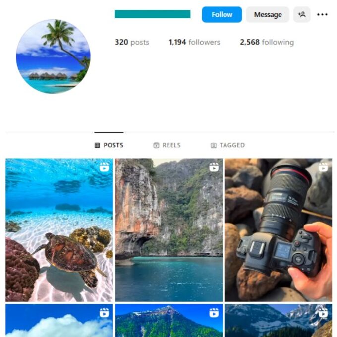 1K Nature Landscapes Instagram Account for sale