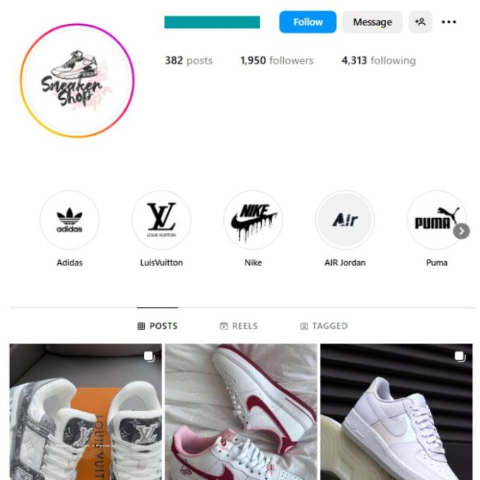 1K Nike Sneakers Instagram Account for sale