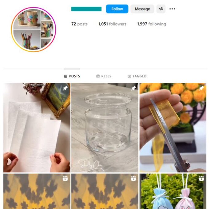 1K Papercraft DIY Instagram Account for sale