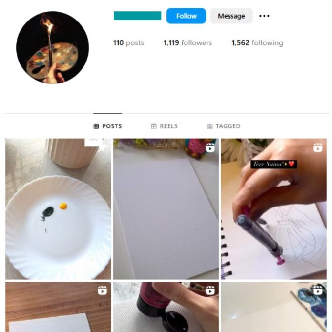 1K Sketching Paintings Instagram Account for sale