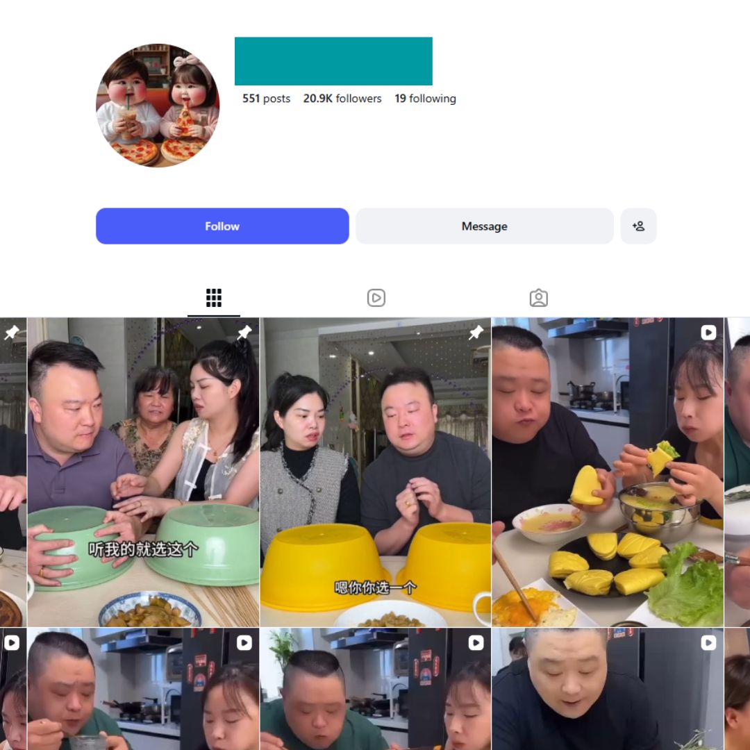 20K Food Mukbang Couple Instagram Account for Sale