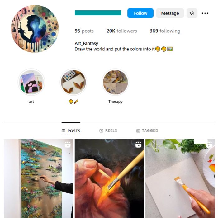 20K Paintings Art Instagram Account for sale