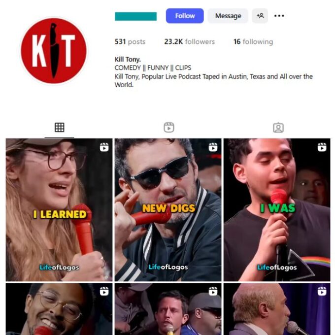 22K Stand-Up Comedy Instagram Account for sale