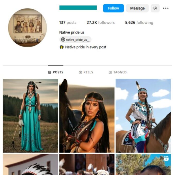 25K Native Americans Culture Instagram Account for sale