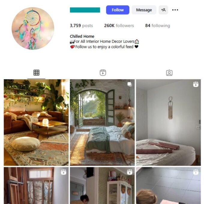 260K Interior Home Decor Instagram Account for sale