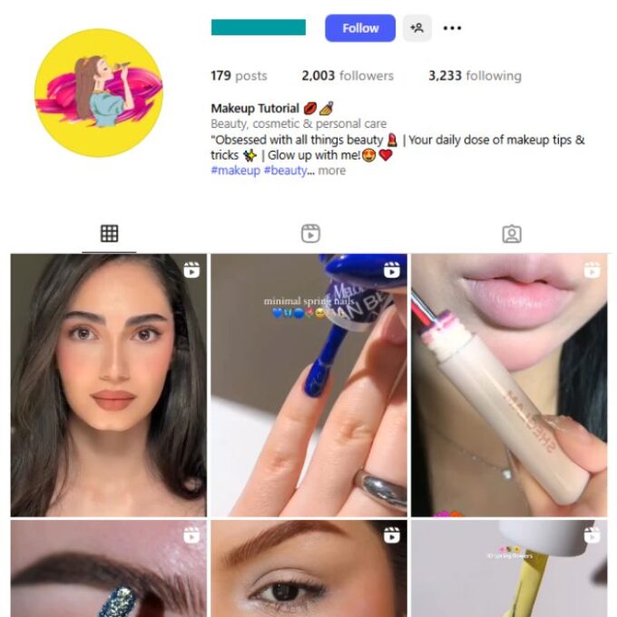 2K Makeup Beauty Instagram Account for sale